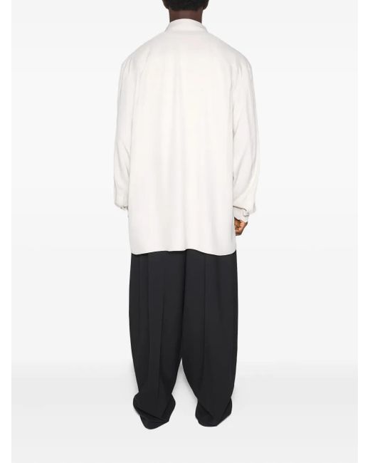 Mugler White Button-Fastening Patch-Pocket Shirt for men