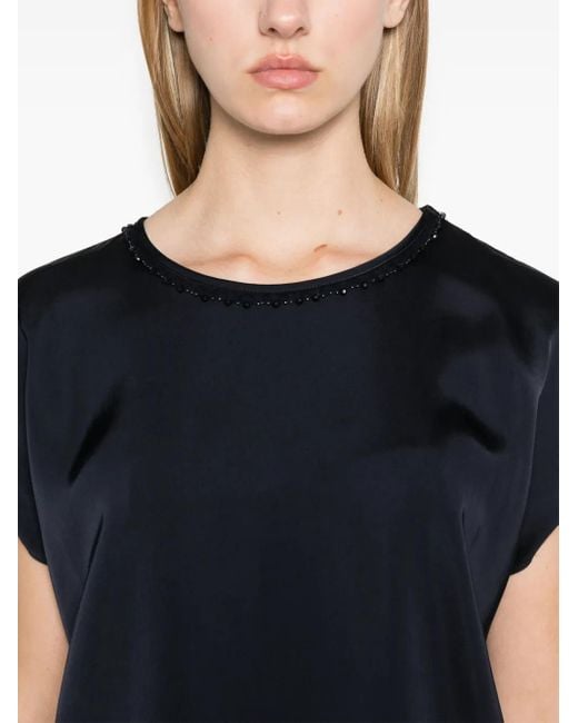 Fabiana Filippi Blue Bead-Detailed Blouse