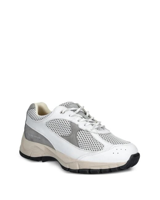 Filling Pieces White Oryon Mesh-Panel Leather Sneakers