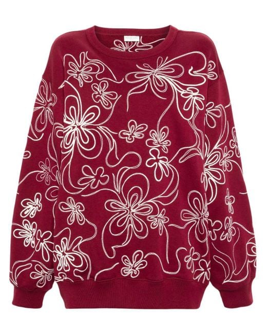Dries Van Noten Floral-embroidered Cotton Sweatshirt