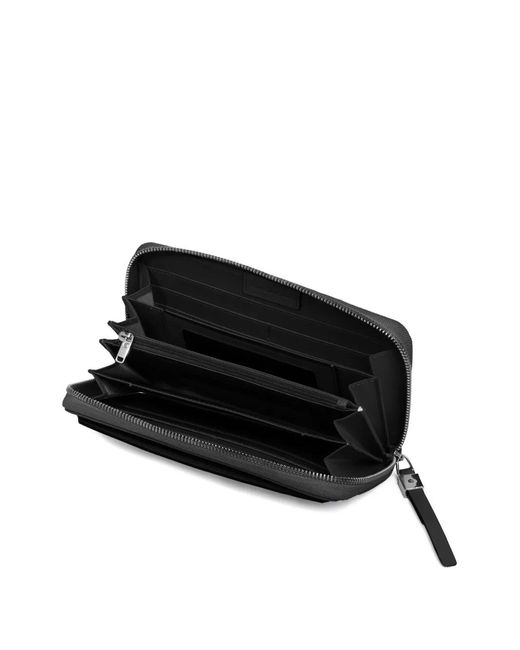 Piquadro Black Zip-Around Wallet