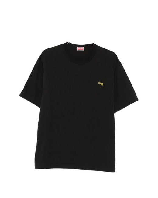 KENZO Black Jumping Tiger-Patch T-Shirt for men