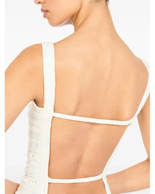 Jenny Packham White Gigi Beaded Mini Dress