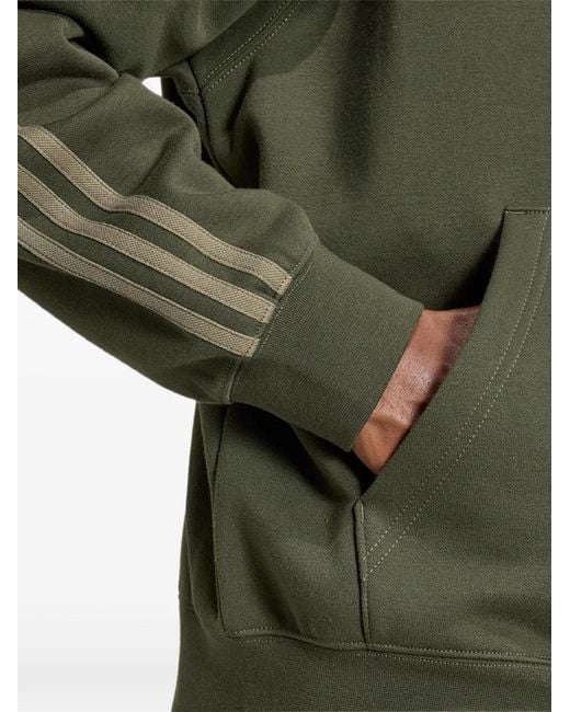 Adidas Green Logo-Embroidered Zip-Up Hoodie for men