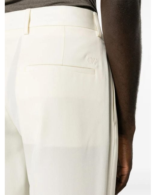 Off-White c/o Virgil Abloh White Flared Wool Trousers for men