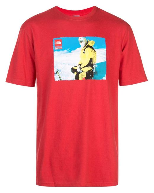Supreme Cotton X The North Face Photo T-shirt in Red for Men | Lyst