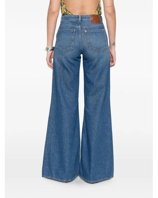 Blumarine Blue Button-Detail Jeans
