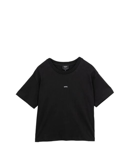 A.P.C. Black Logo-Print T-Shirt