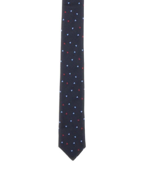 Paul Smith Blue Heart-Print Tie for men