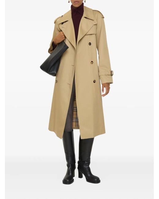Burberry Natural Double-Breasted Belted Trench Coat