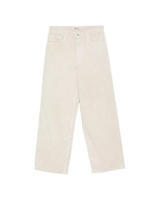 Auralee White Corduroy Trousers for men