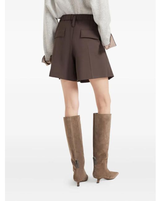 Brunello Cucinelli Gray Pleated Shorts