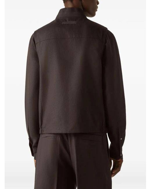 Zegna Black High-Neck Zip-Up Gilet for men