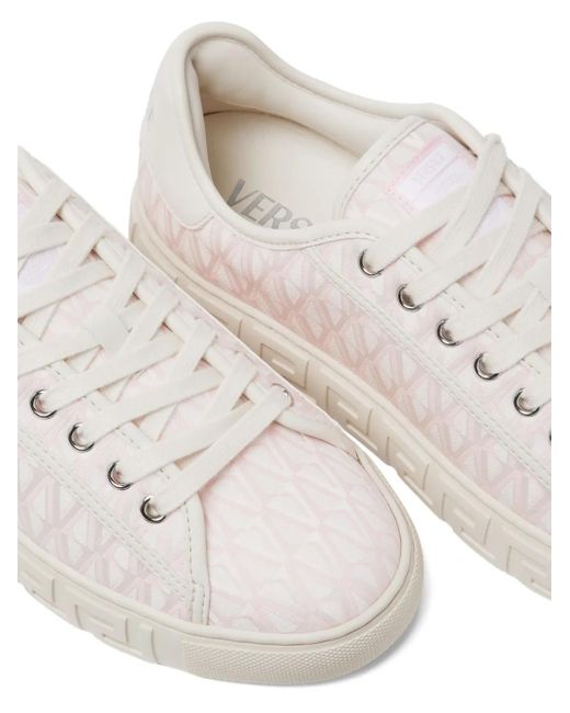 Versace White Barocco Greca Sneakers
