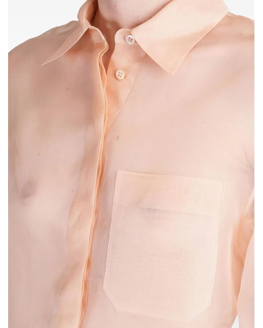 Del Core Zijden Blouse in het Pink