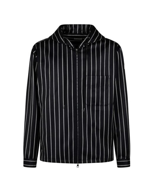 Sobrecamisa A Rayas Moncler de hombre de color Black