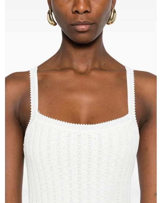 Staud Pleated Sleeveless Dress White