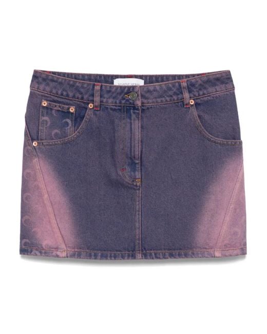Minigonna Con Stampa Moon di MARINE SERRE in Purple