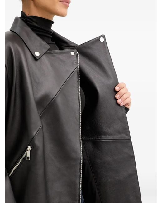 Veste De Moto En Cuir Nappa Boss en coloris Gray