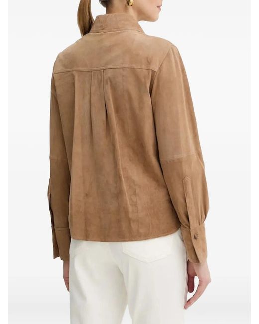 Marella Natural Suede Button-Up Jacket