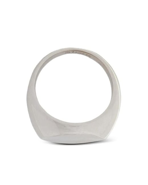 Jil Sander White Flat Shape Ring for men