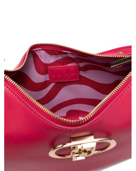 Bolso de hombro con placa del logo Liu Jo de color Pink
