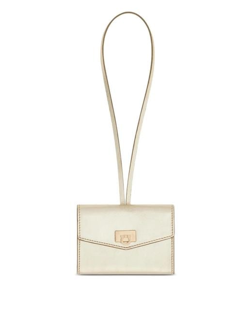 Ferragamo White Leather Card Holder Charm