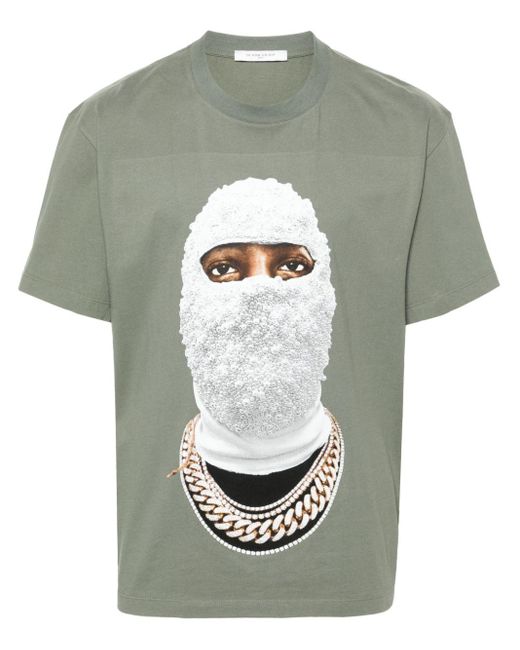 Ih Nom Uh Nit Gray Mask-print Cotton T-shirt for men