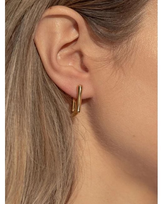 Jil Sander Metallic Eckige Ohrringe