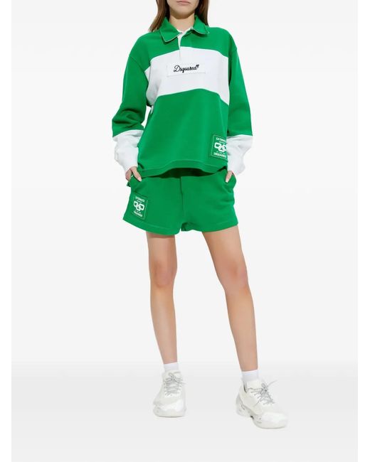 DSquared² Green Stripe Collared Sweater