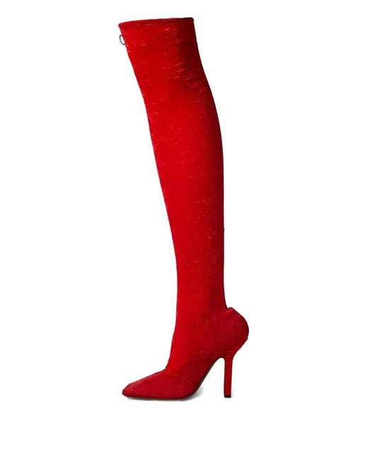 Vetements Red Knee-High Boots