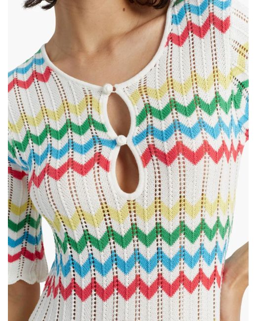 Chinti & Parker Green Chevron-Knit Midi Dress