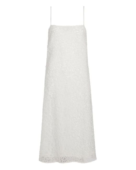 Proenza Schouler White Virginie Embroidery-Detail Midi Dress