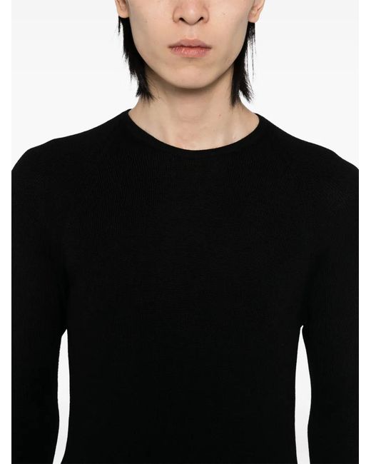 Label Under Construction Black Round-Neck Jumper for men