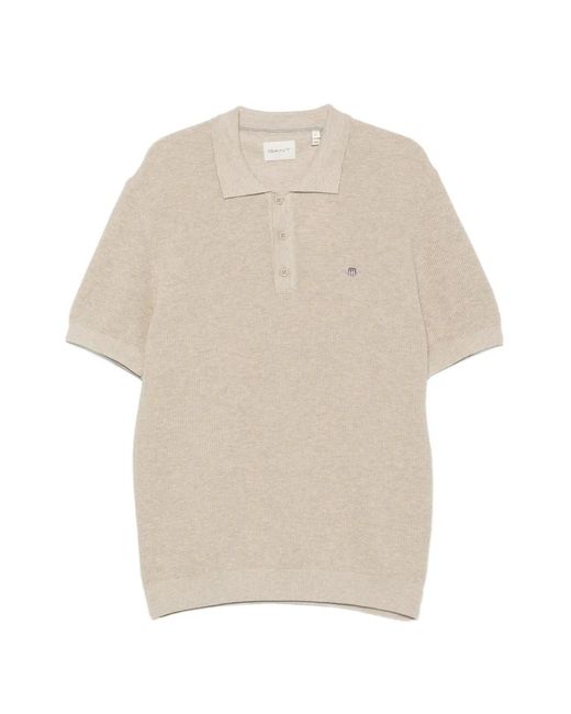 Gant White Logo-Embroidered Polo Shirt for men