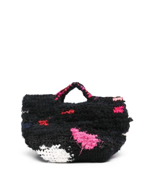 Daniela Gregis Black Crochet Tote Bag