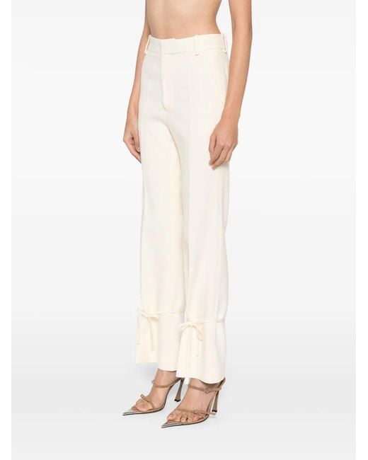 ROKH White Slim Flared Trousers