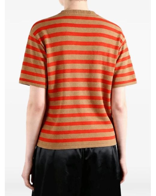 The Elder Statesman Orange Scout Striped T-Shirt for men
