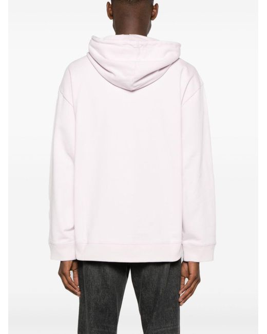 Courreges Pink Logo-embroidered Cotton Hoodie for men