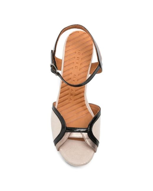 Chie Mihara Natural Flatform-Sandalen Mit Klettverschluss