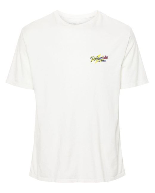 T-shirt con stampa Trail Hound di Patagonia in White da Uomo