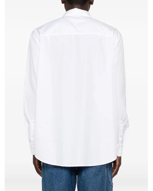 Marni White Flap-Pocket Logo Shirt for men