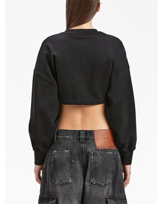 Palm Angels Cropped Blouse in het Black