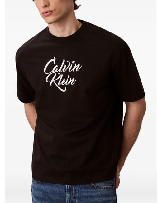 Calvin Klein Black Graphic Relaxed T-Shirt for men