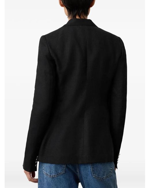 Ralph Lauren Black Single-Breasted Linen Jacket