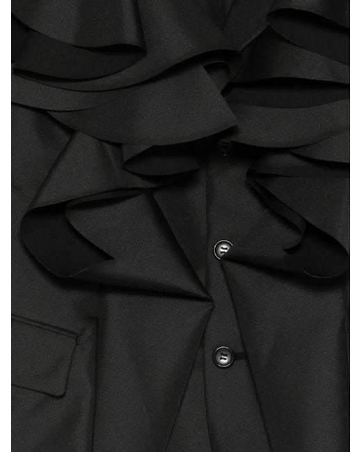 Comme des Garçons Black Ruffled Button Coat
