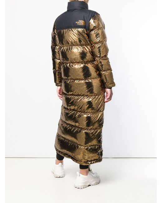 The North Face Long Metallic Puffer Coat | Lyst Australia