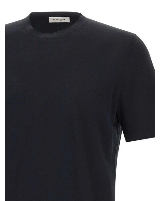Kangra Black Crew-Neck Cotton T-Shirt for men