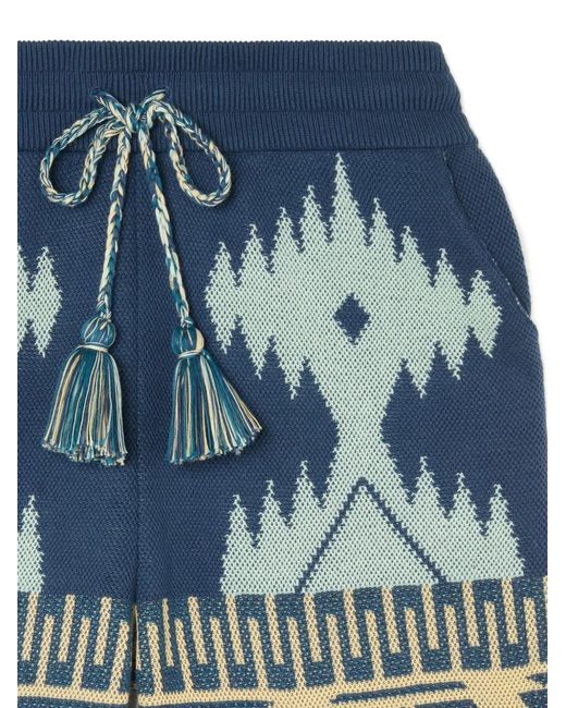 Alanui Blue Icon Tasselled Shorts for men