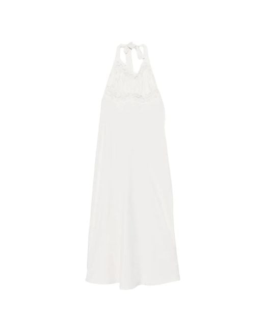 Frankie's Bikinis White Darcy Lace-Trim Midi Dress